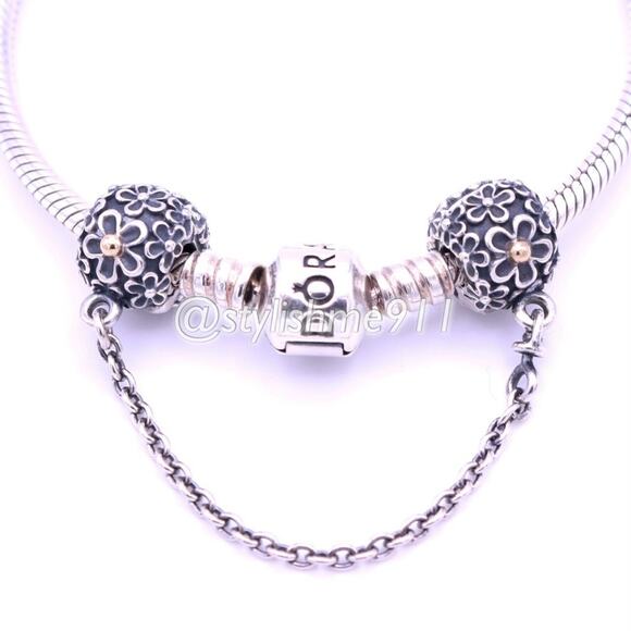 Authentic PANDORA Bouquet Clip Safety Chain - Picture 2 of 12